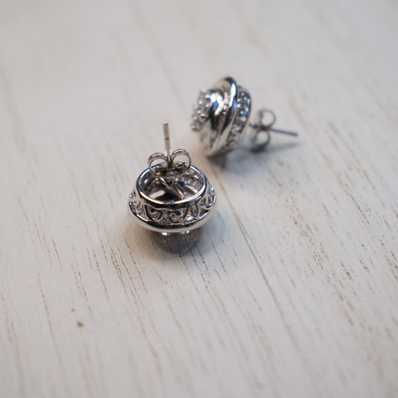 Sterling Silver Stud Earrings - Picture 7 of 12